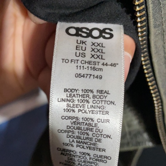 MENS XXL GRAY GENUINE LEATHER JACKET - Picture 4 of 6